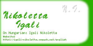 nikoletta igali business card